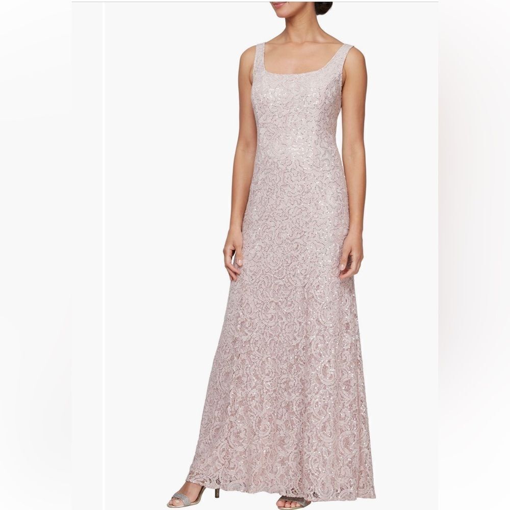 Alex Evenings Sequin Lace Gown NWT